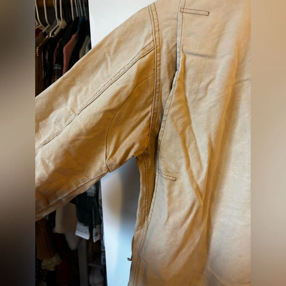 Vintage L.L Bean Barn Coat Flannel lined Canvas Workwear - Picture 6 of 7